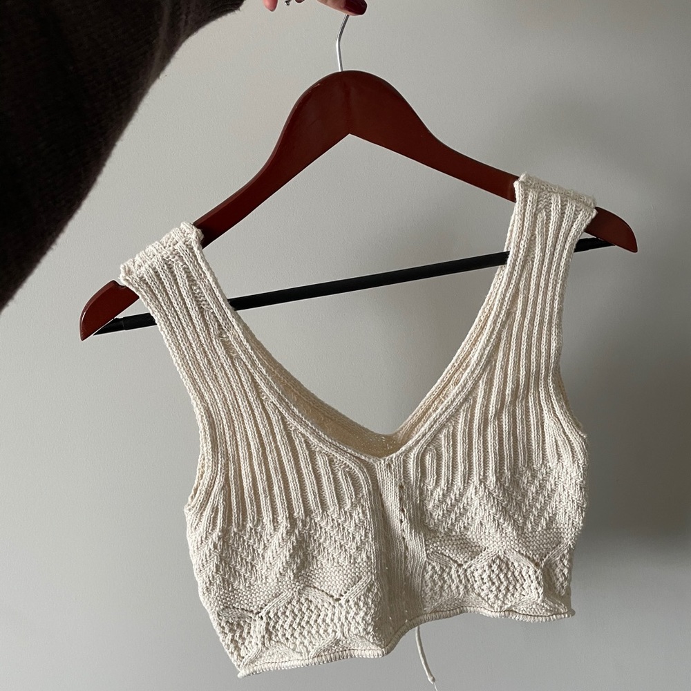 ASOS Rouched Crotchet Top - Picture 3 of 4